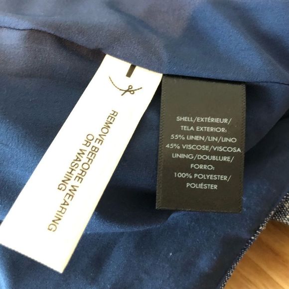 Ann Taylor Petite Blue Chambray Belted Paperbag Waist Pencil Skirt NWT size 4P - Picture 8 of 10